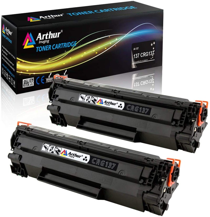 Arthur Imaging Compatible Toner Cartridges Replacement for Canon 137 (Black, 2-Pack) - Image 1
